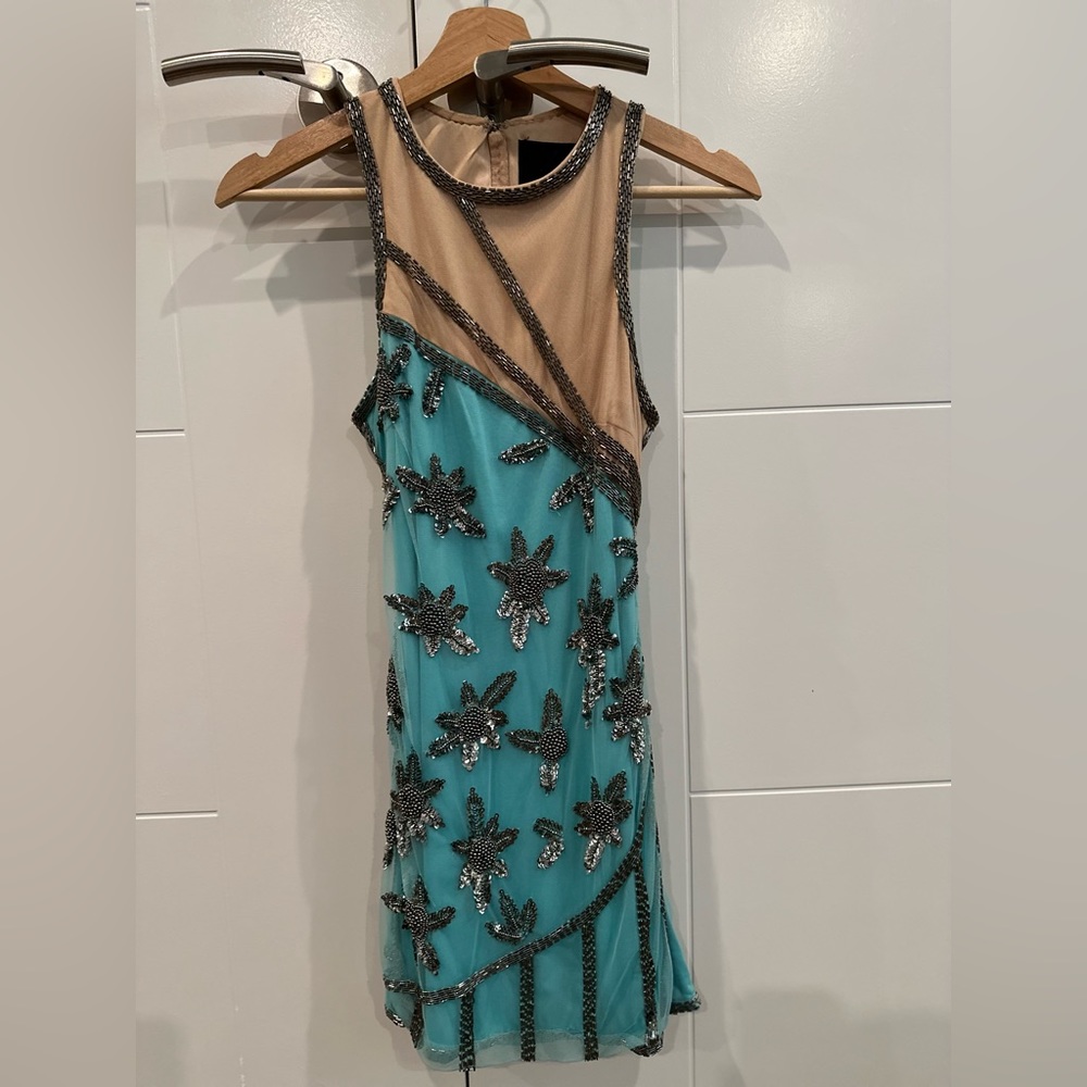 NBD embellished mini dress